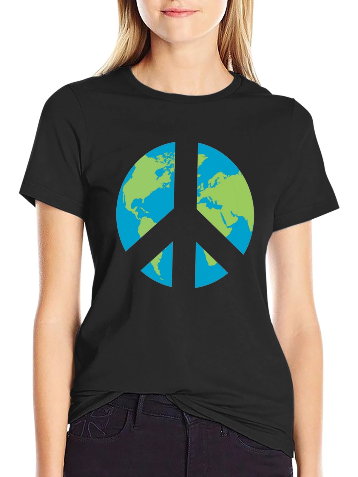 Earth Peace Sign Graphic T-Shirt