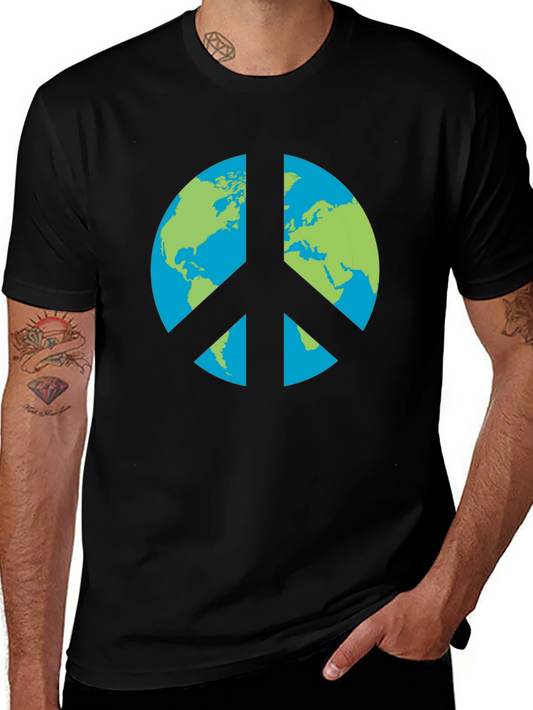 Earth Peace Sign Graphic T-Shirt