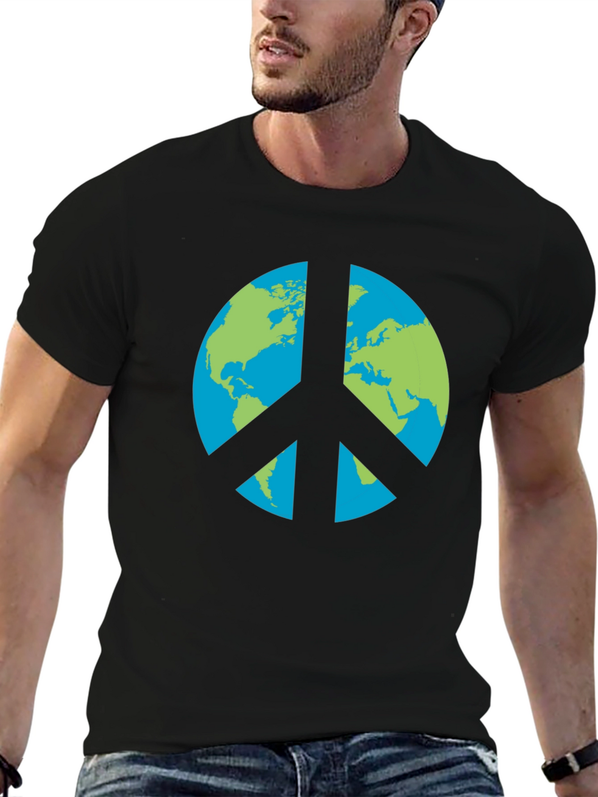 Earth Peace Sign Graphic T-Shirt