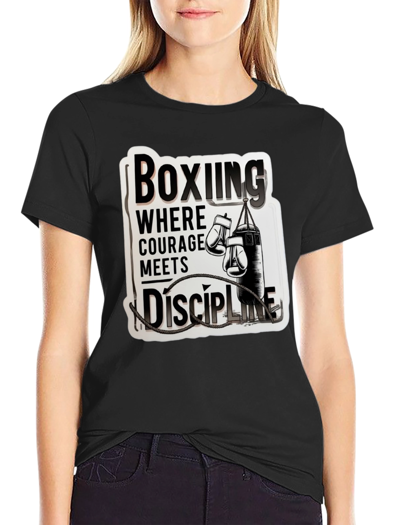 Boxing Courage Meets Discipline Graphic T-Shirt