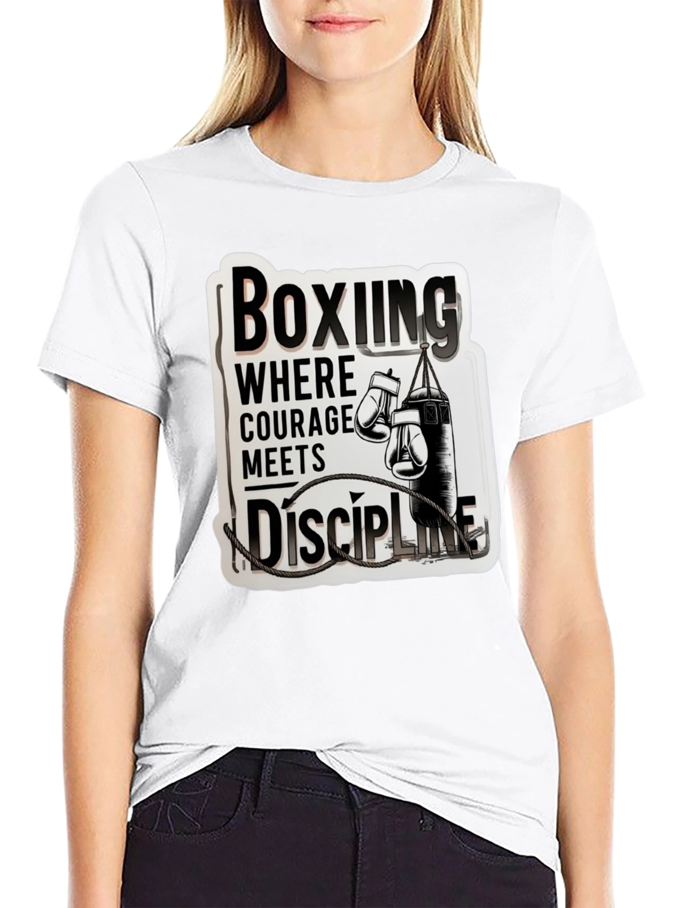 Boxing Courage Meets Discipline Graphic T-Shirt