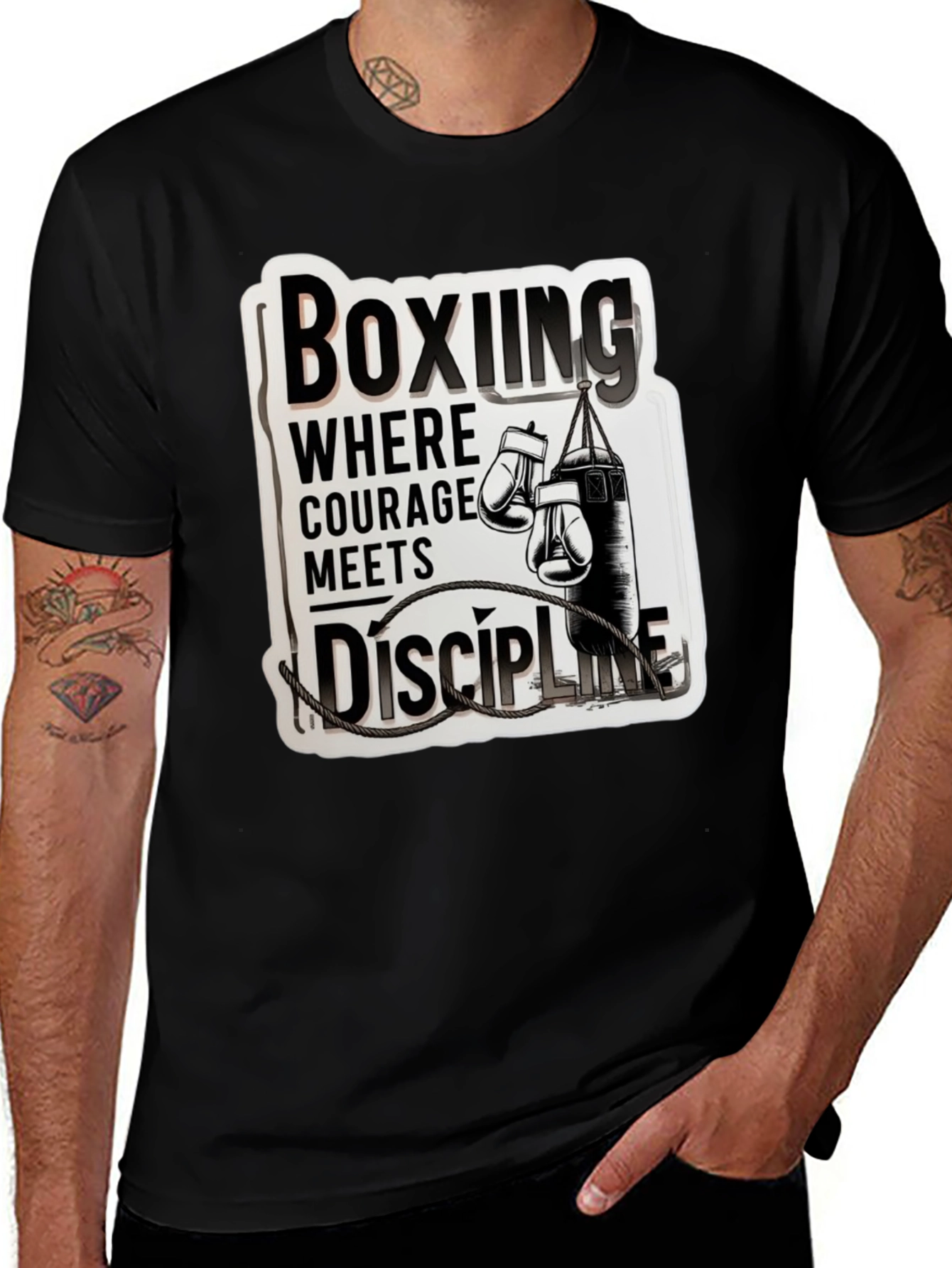Boxing Courage Meets Discipline Graphic T-Shirt