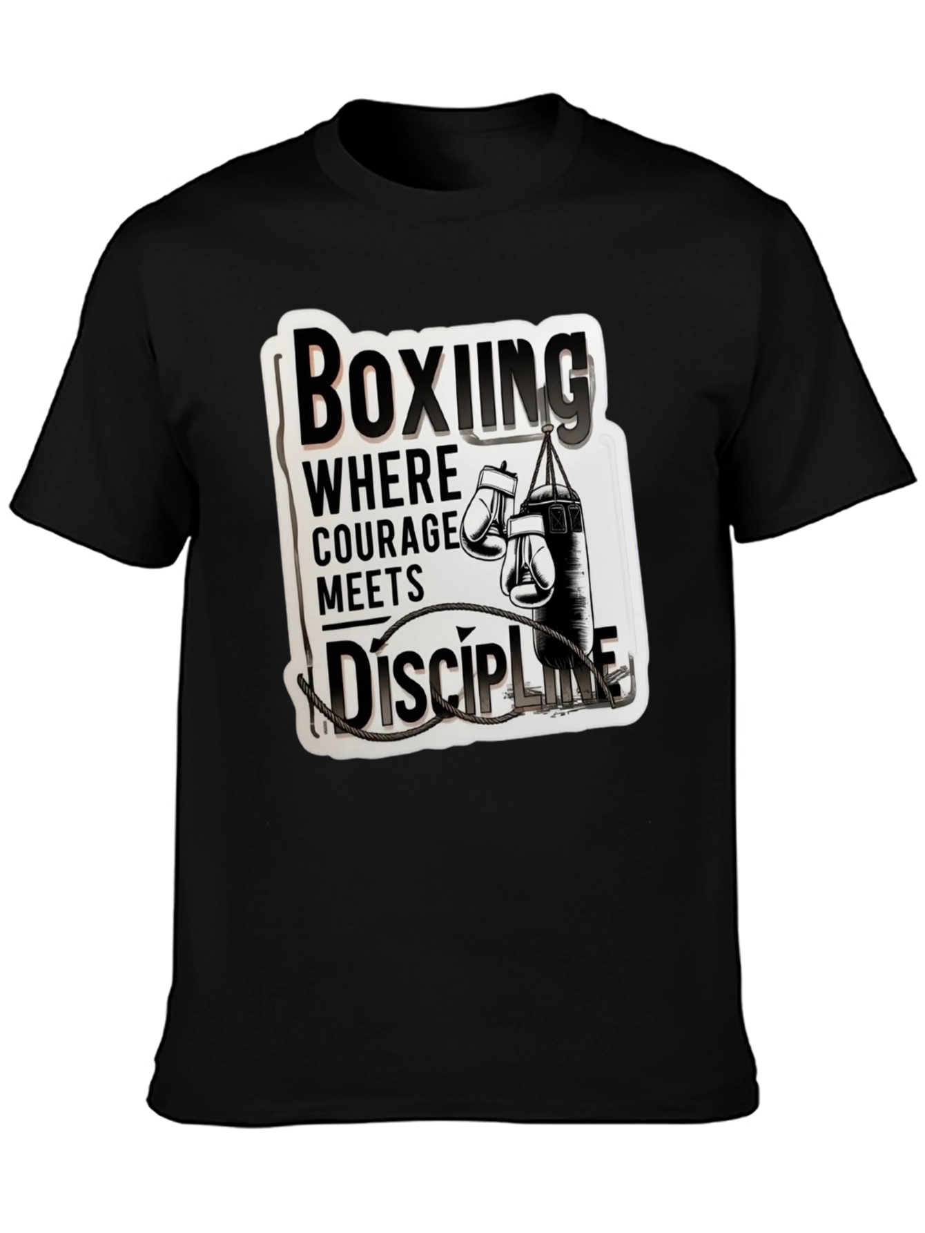 Boxing Courage Meets Discipline Graphic T-Shirt