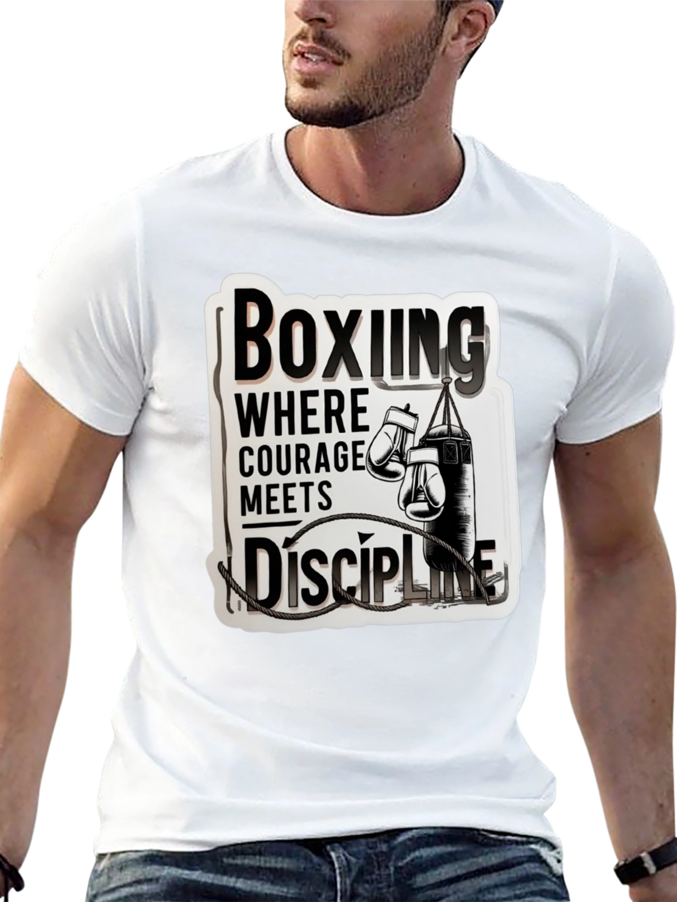 Boxing Courage Meets Discipline Graphic T-Shirt