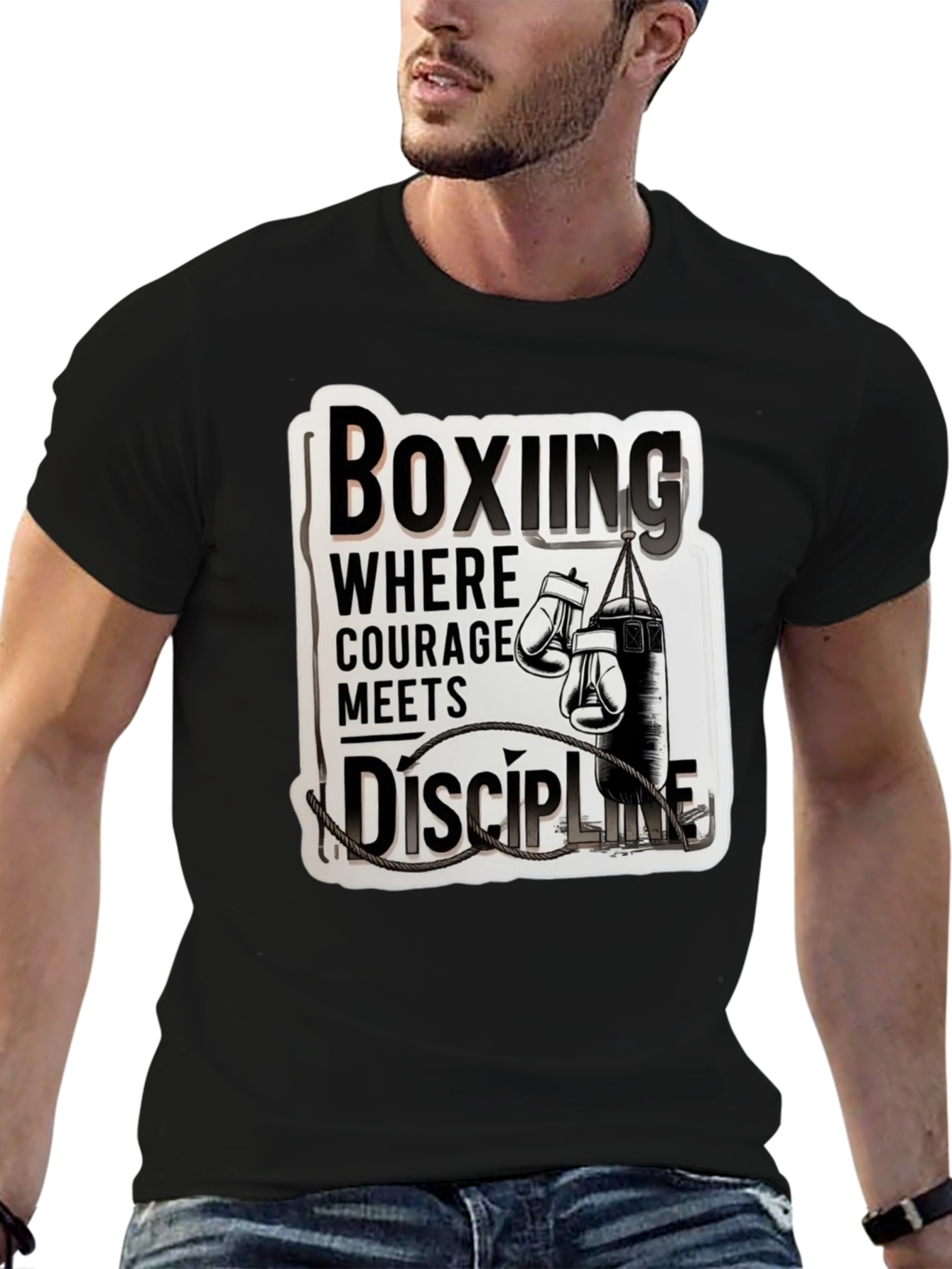 Boxing Courage Meets Discipline Graphic T-Shirt
