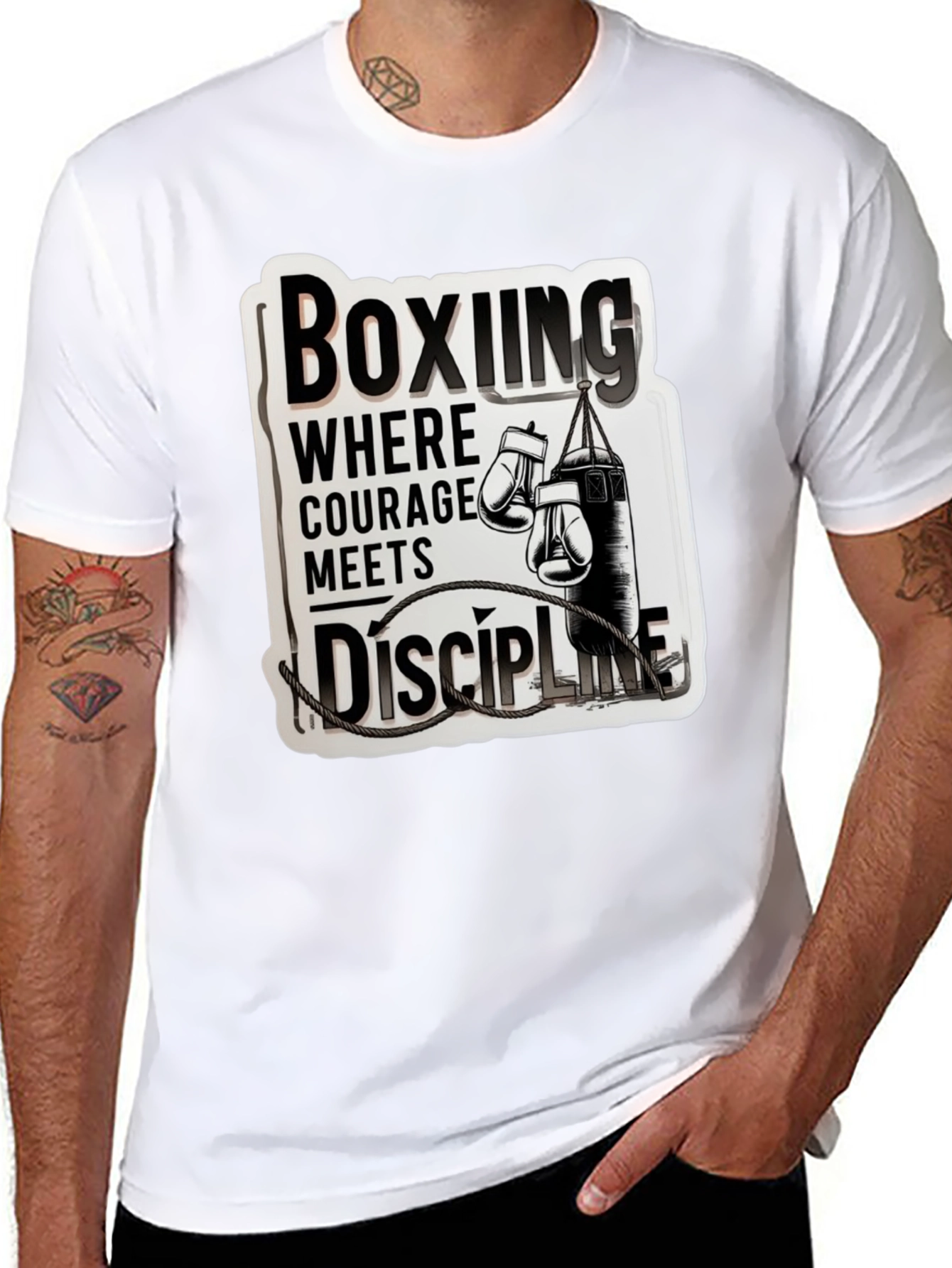 Boxing Courage Meets Discipline Graphic T-Shirt