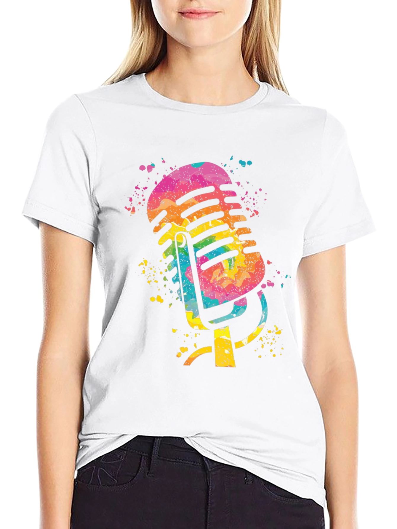 Retro Microphone Splash Graphic Tee