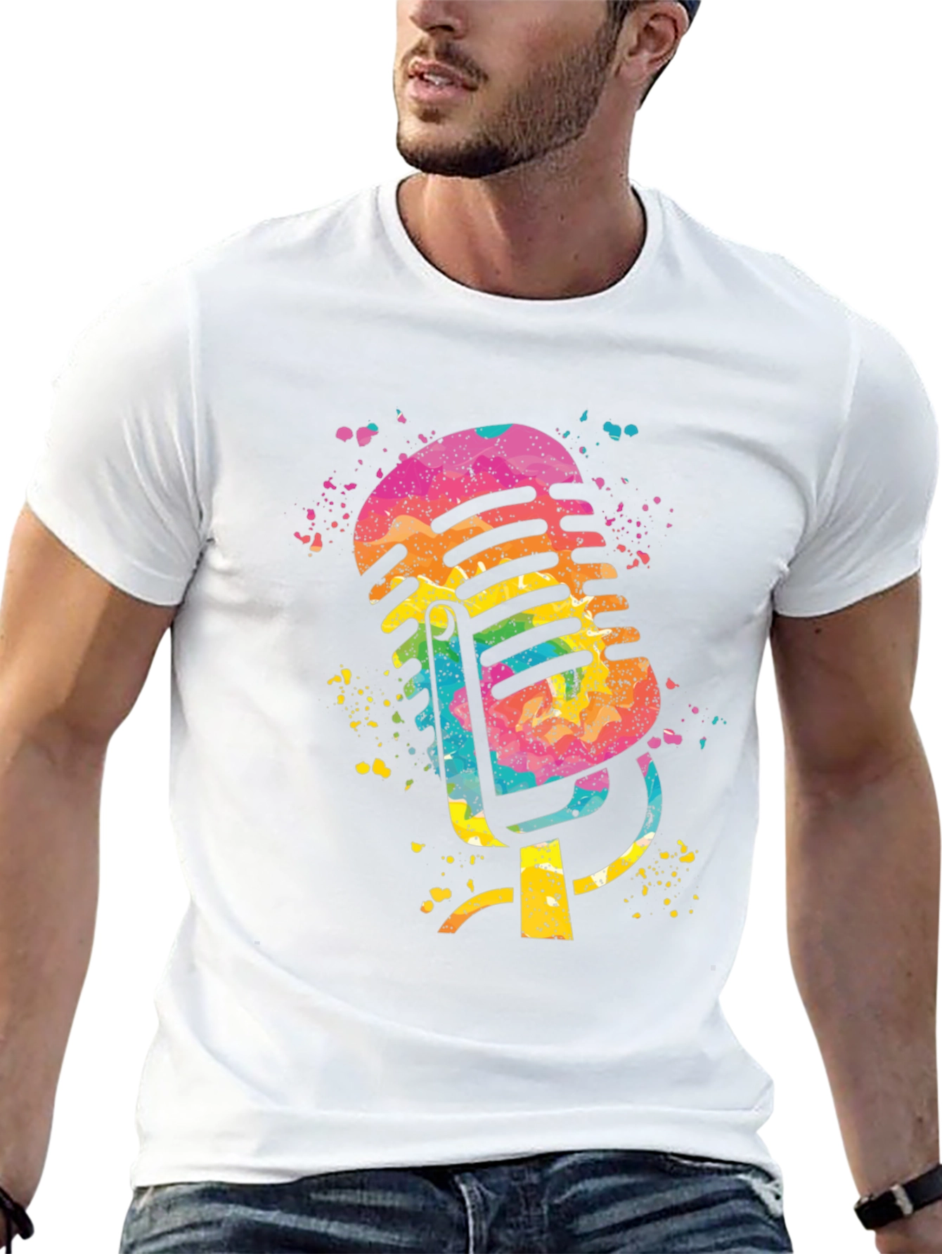 Retro Microphone Splash Graphic Tee