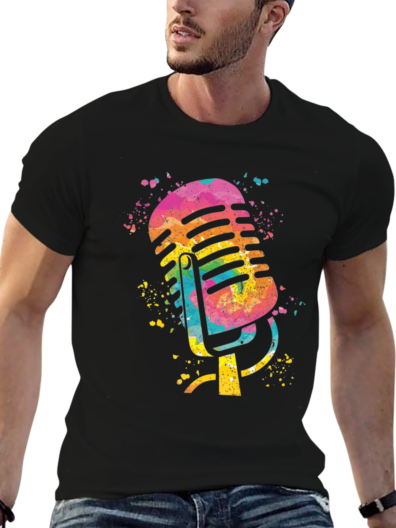 Retro Microphone Splash Graphic Tee