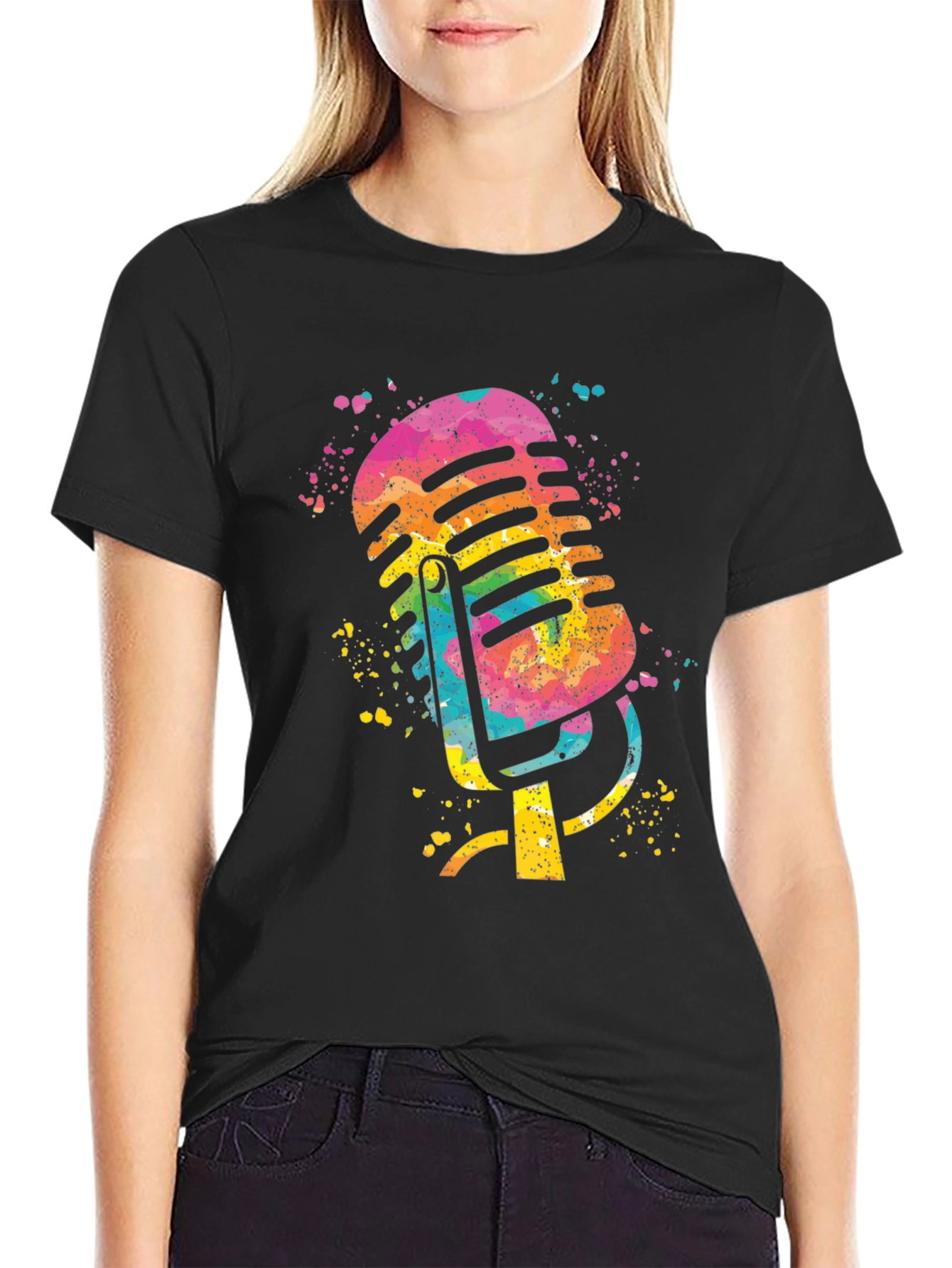 Retro Microphone Splash Graphic Tee