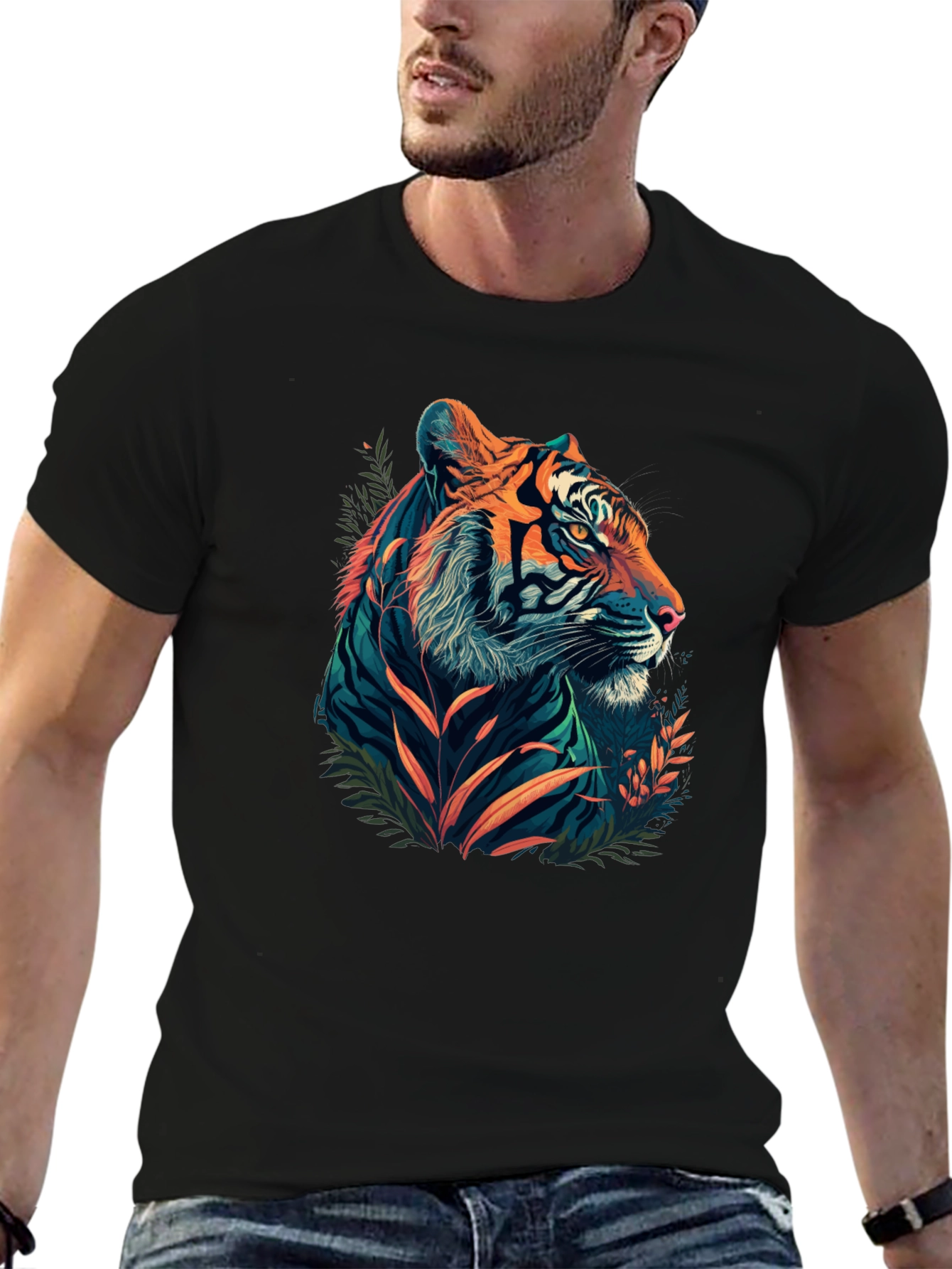 Black Tiger Graphic Tee - Mens Style