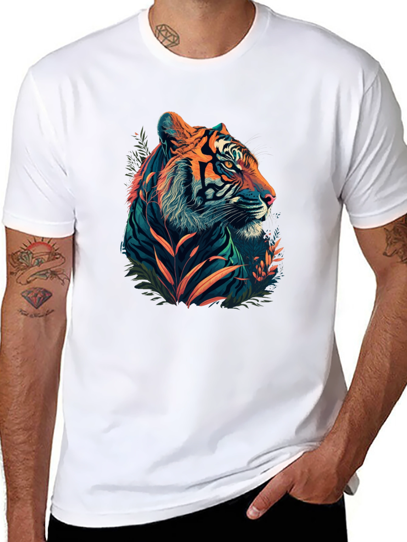 Black Tiger Graphic Tee - Mens Style