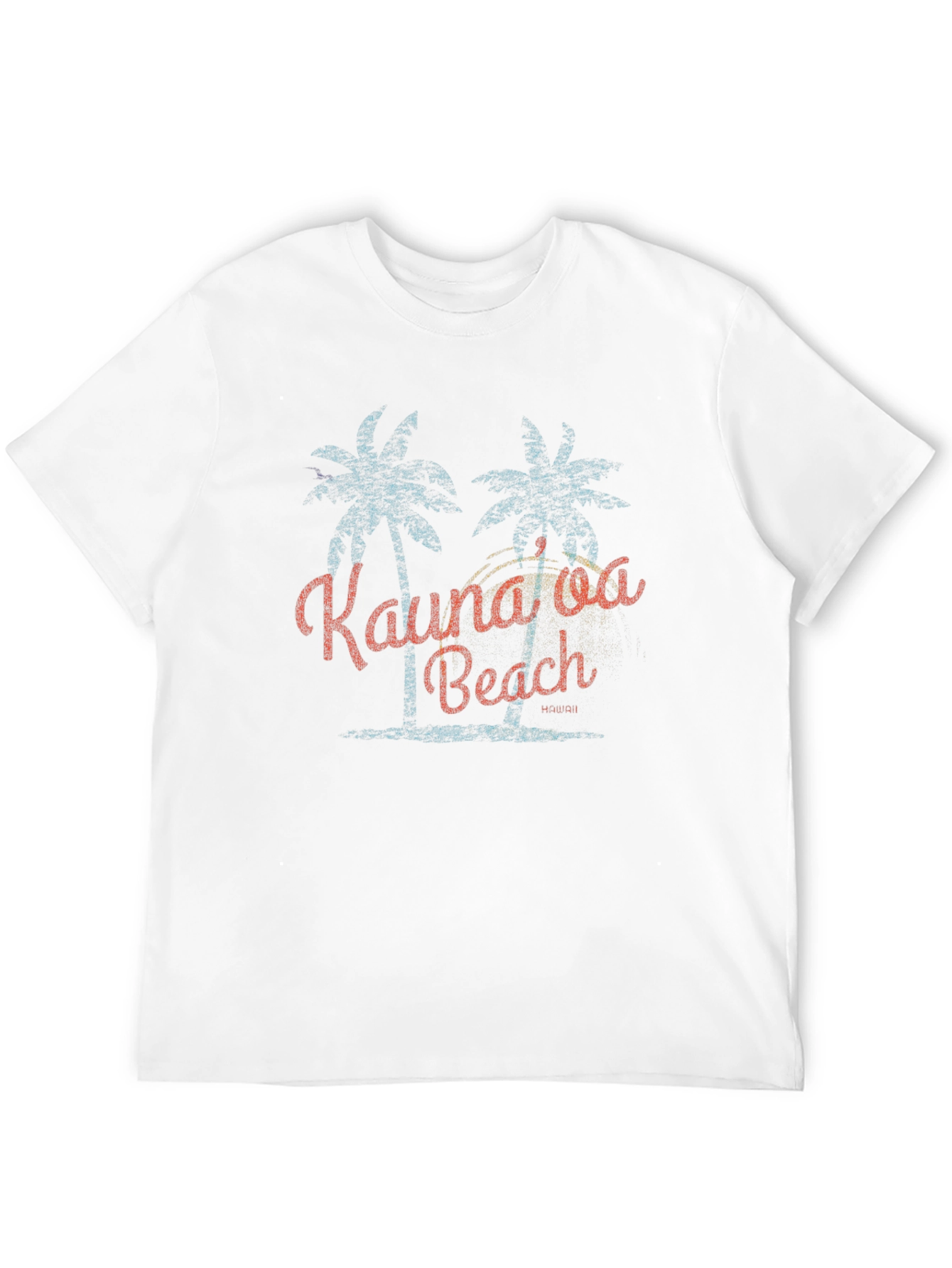 Kaunaloa Beach Graphic Tee - Tropical Palm Tree Design