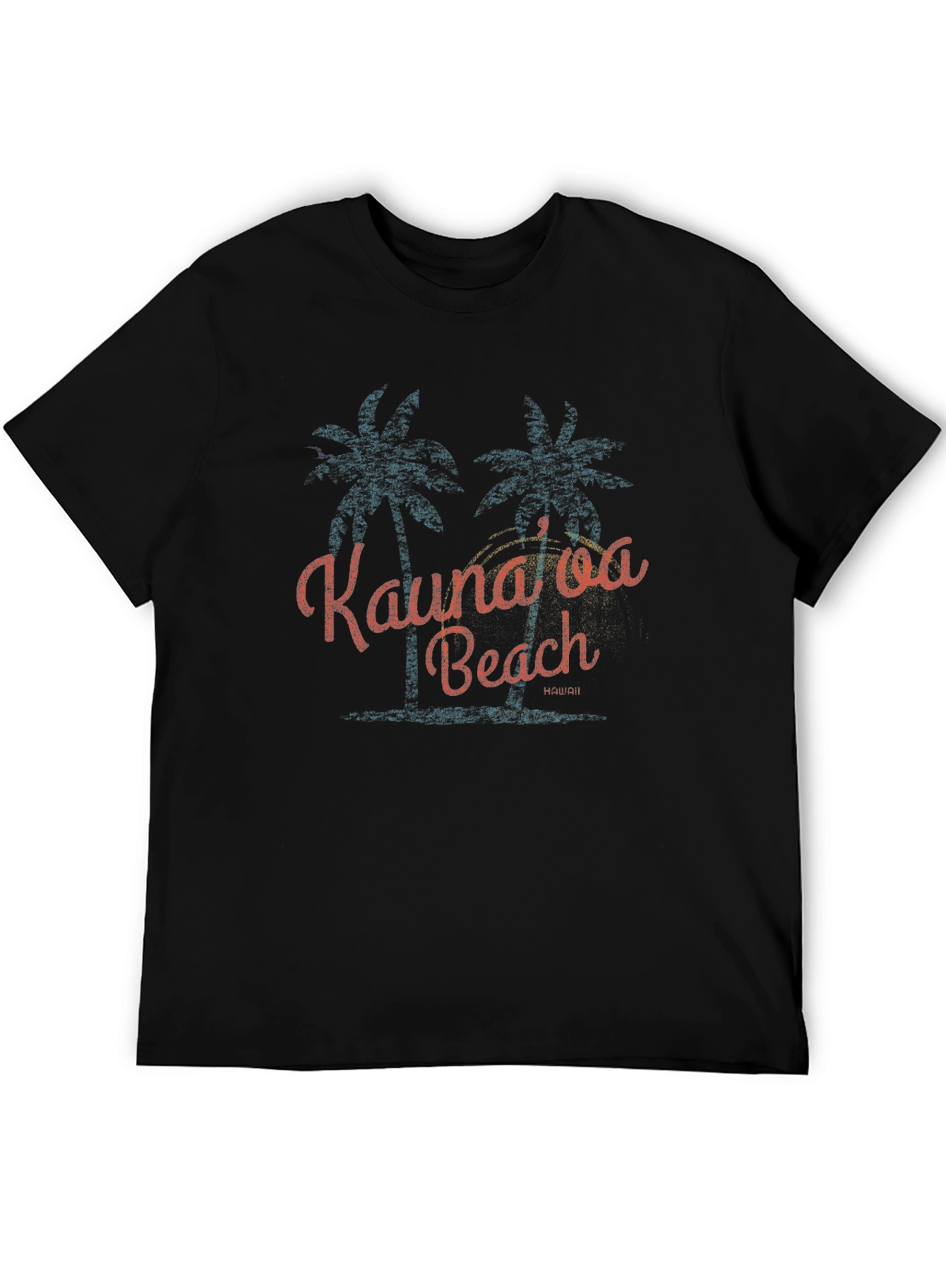 Kaunaloa Beach Graphic Tee - Tropical Palm Tree Design