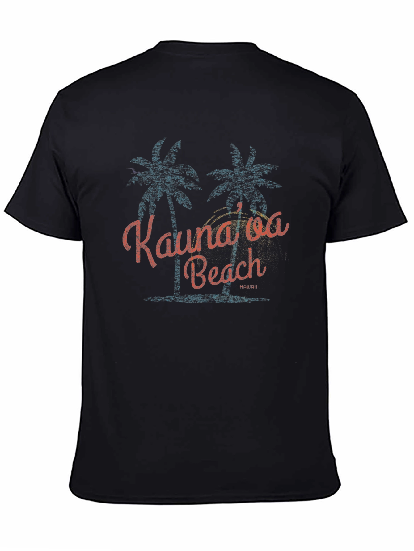 Kaunaloa Beach Graphic Tee - Tropical Palm Tree Design