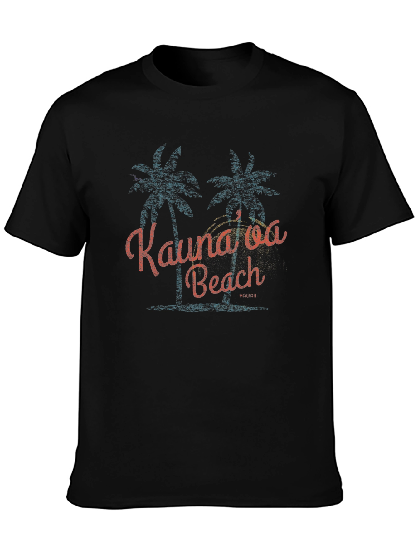 Kaunaloa Beach Graphic Tee - Tropical Palm Tree Design