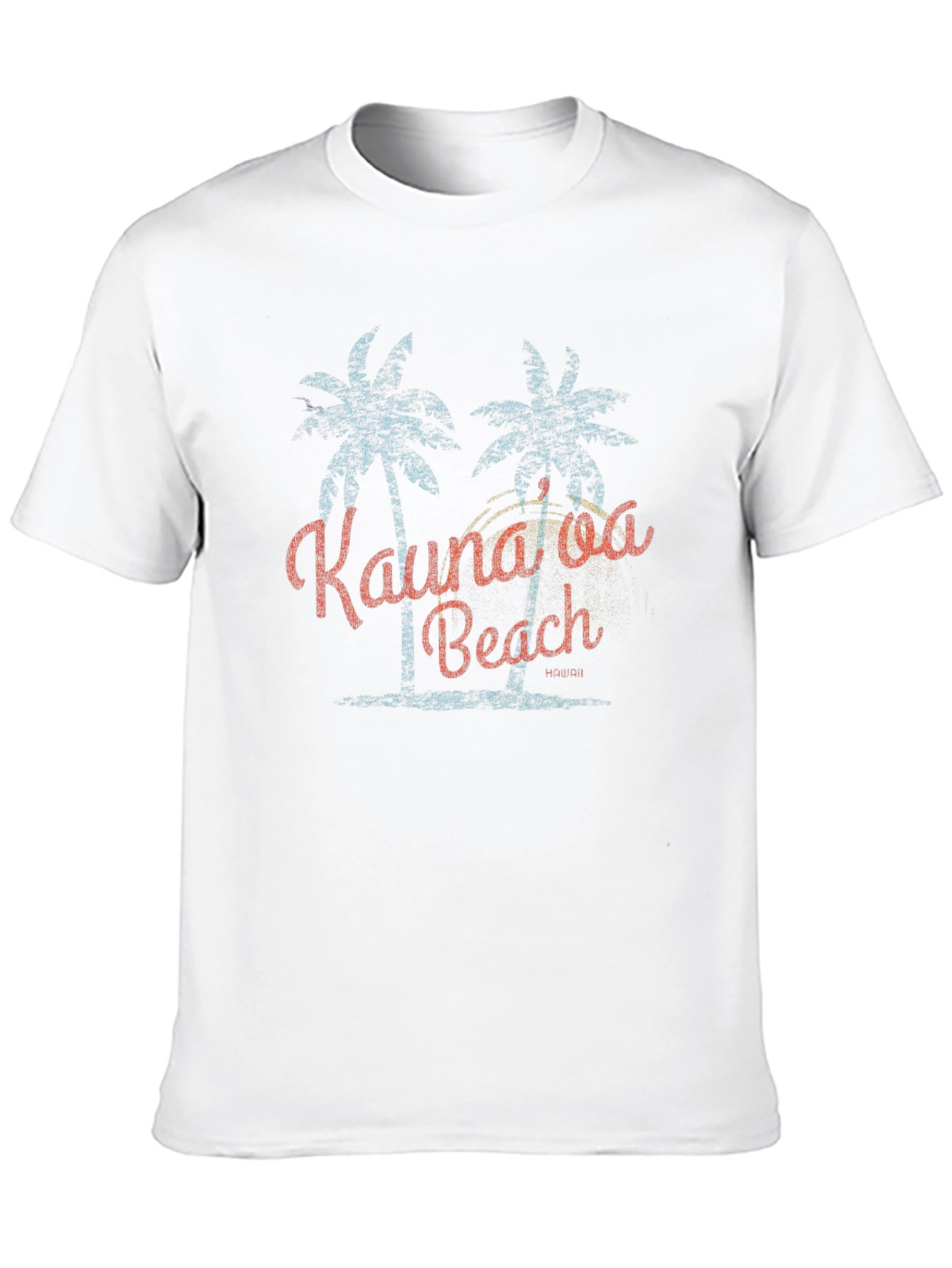 Kaunaloa Beach Graphic Tee - Tropical Palm Tree Design