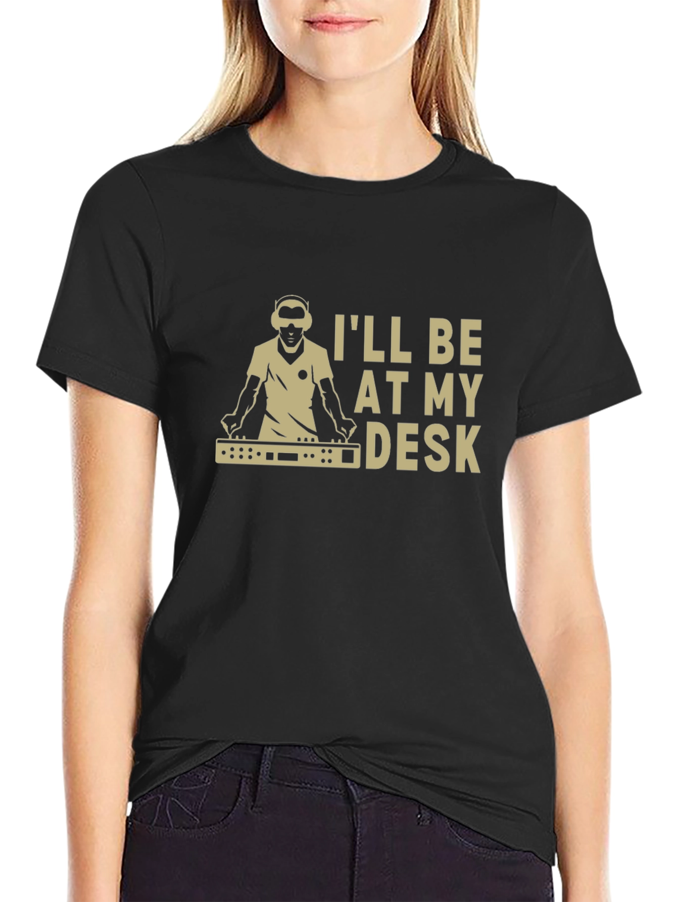 DJ at My Desk Black T-Shirt