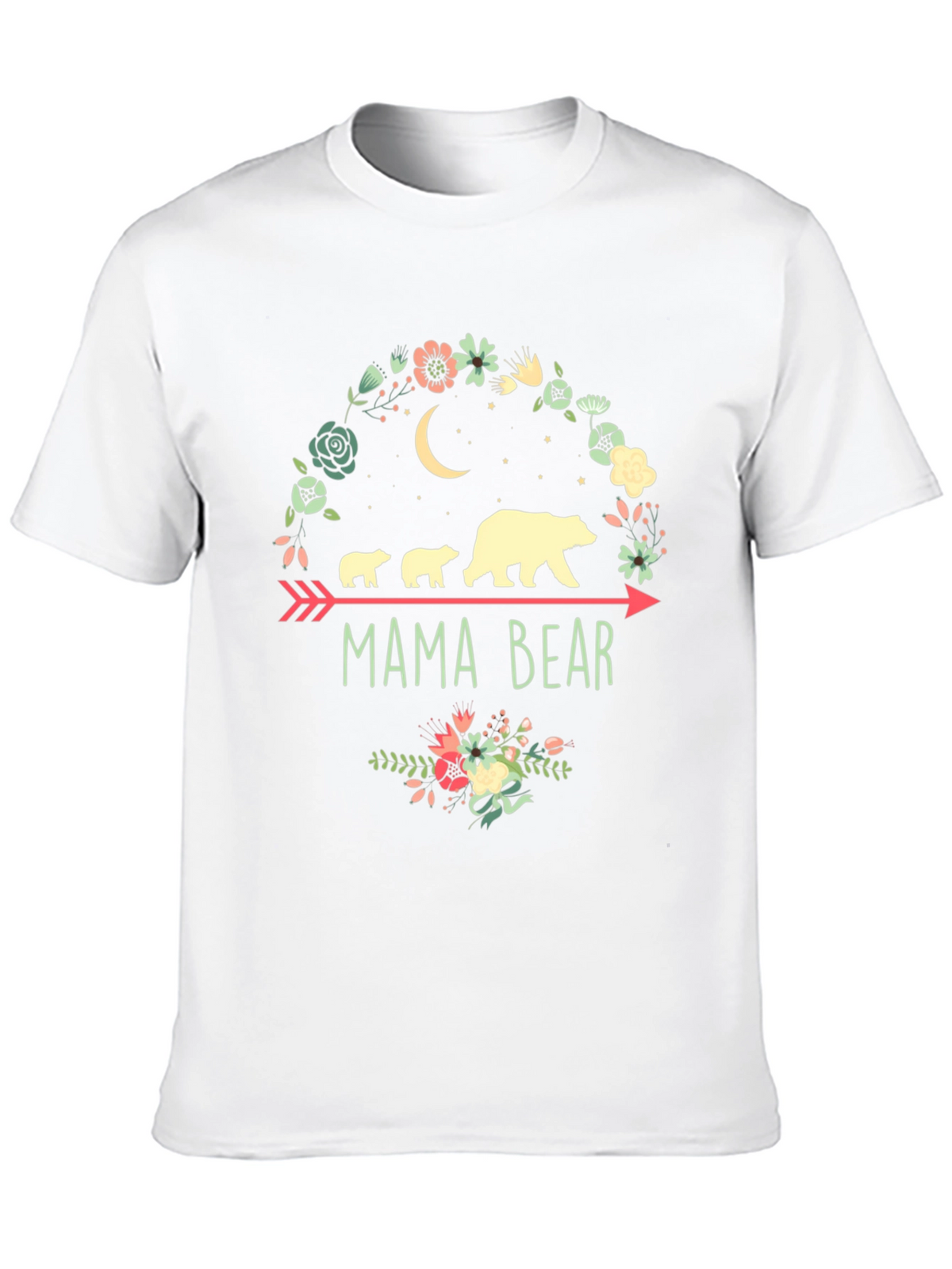 Mama Bear Graphic Tee - Floral Design