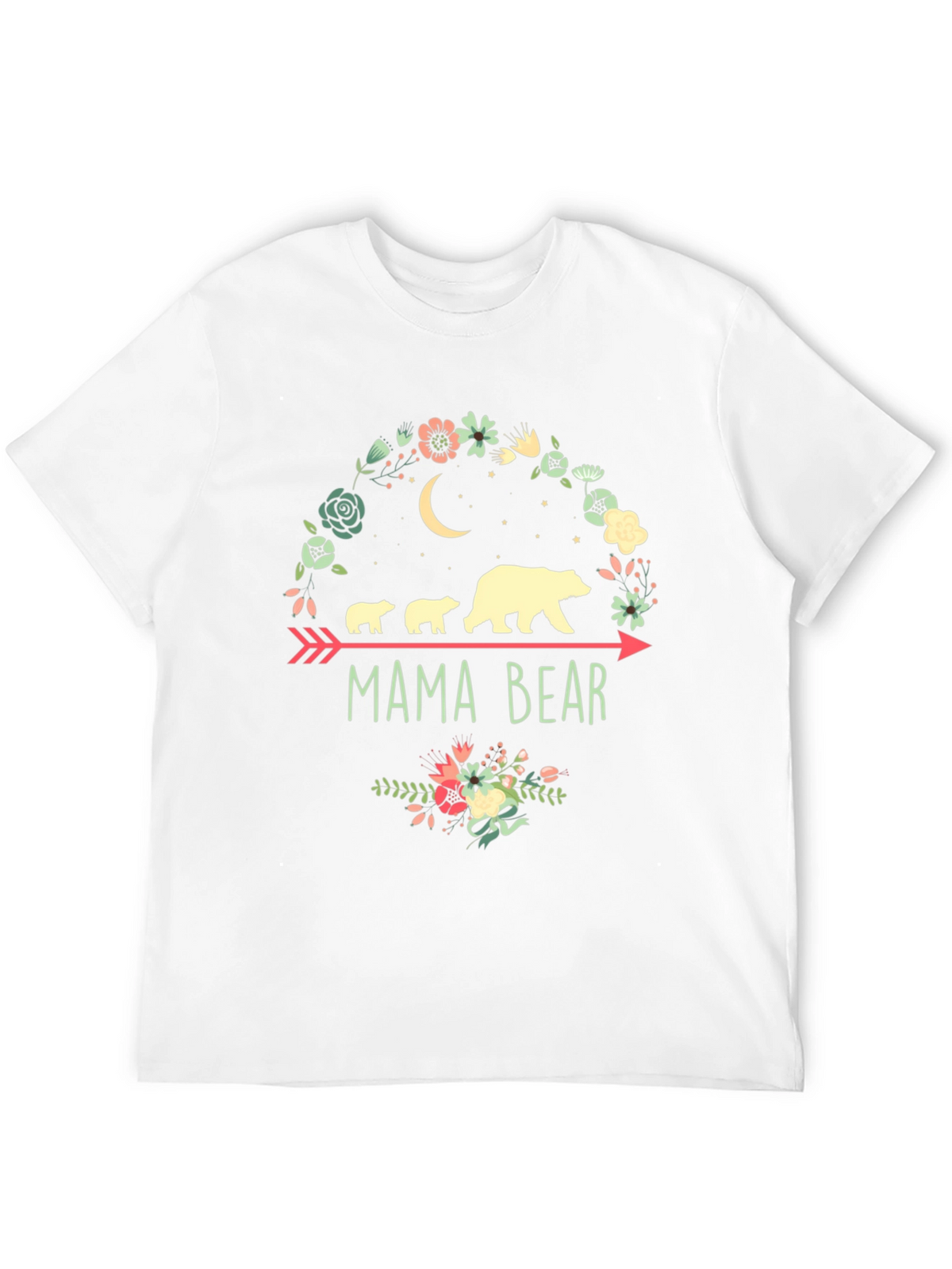 Mama Bear Graphic Tee - Floral Design