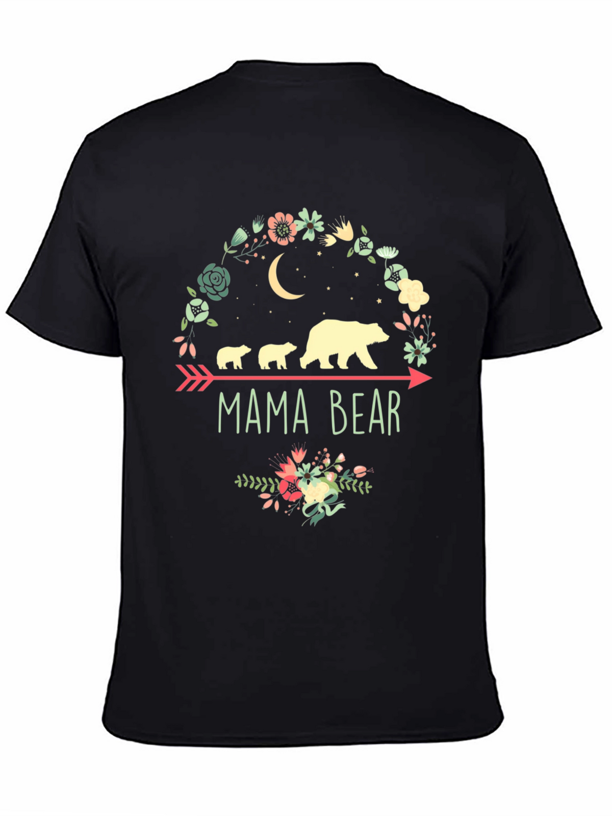 Mama Bear Graphic Tee - Floral Design