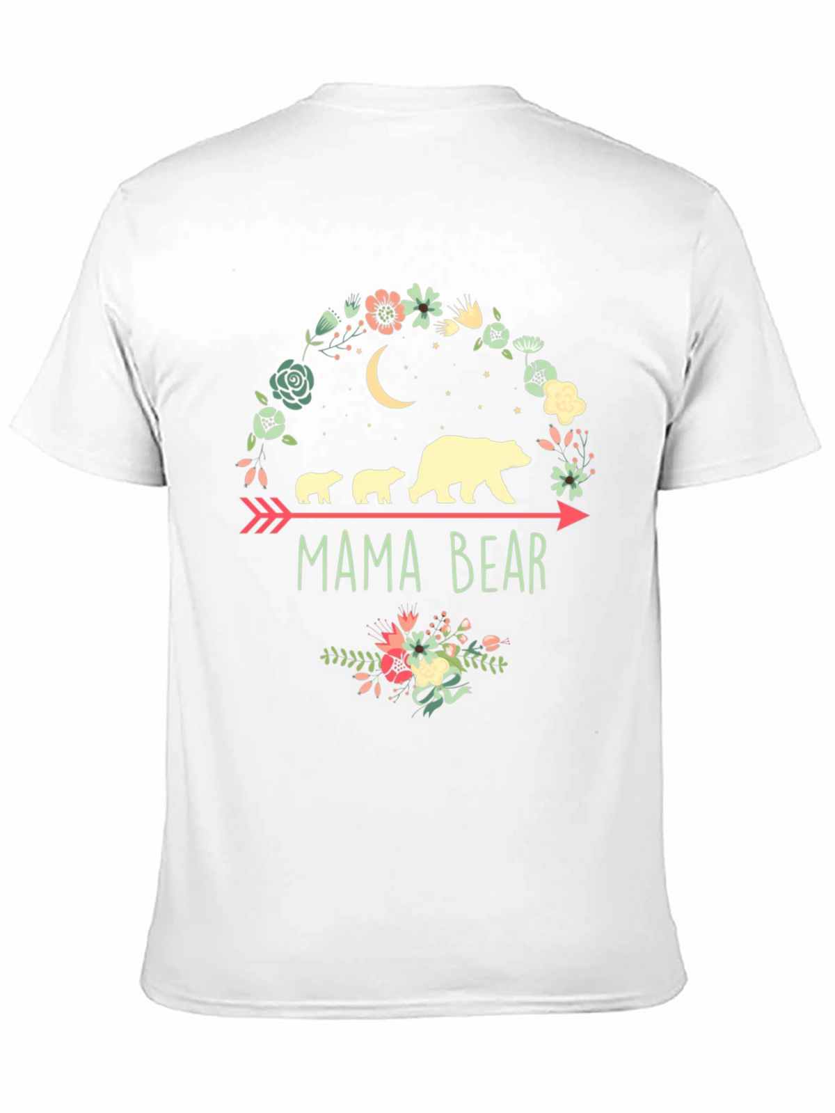 Mama Bear Graphic Tee - Floral Design