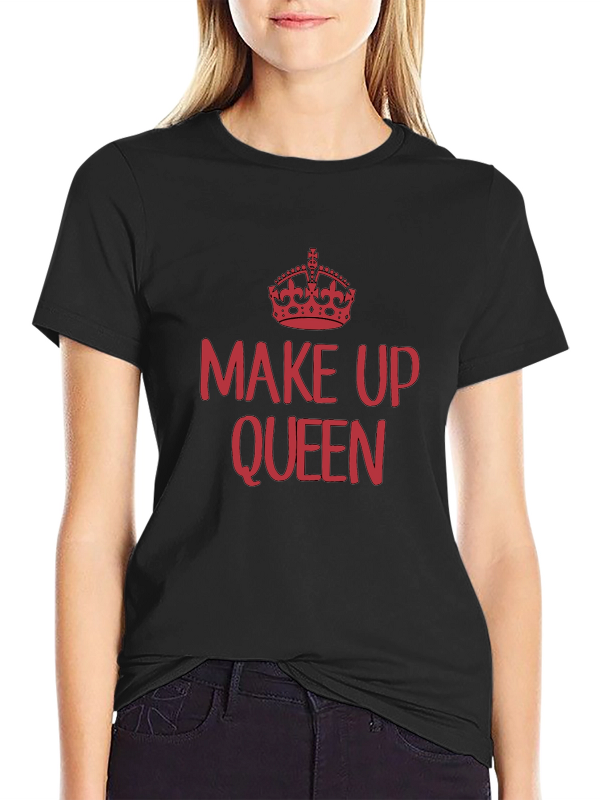 Make Up Queen Tee - Black Cotton T-Shirt