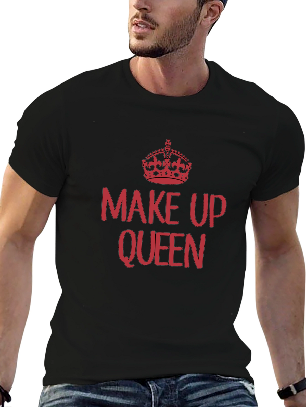 Make Up Queen Tee - Black Cotton T-Shirt