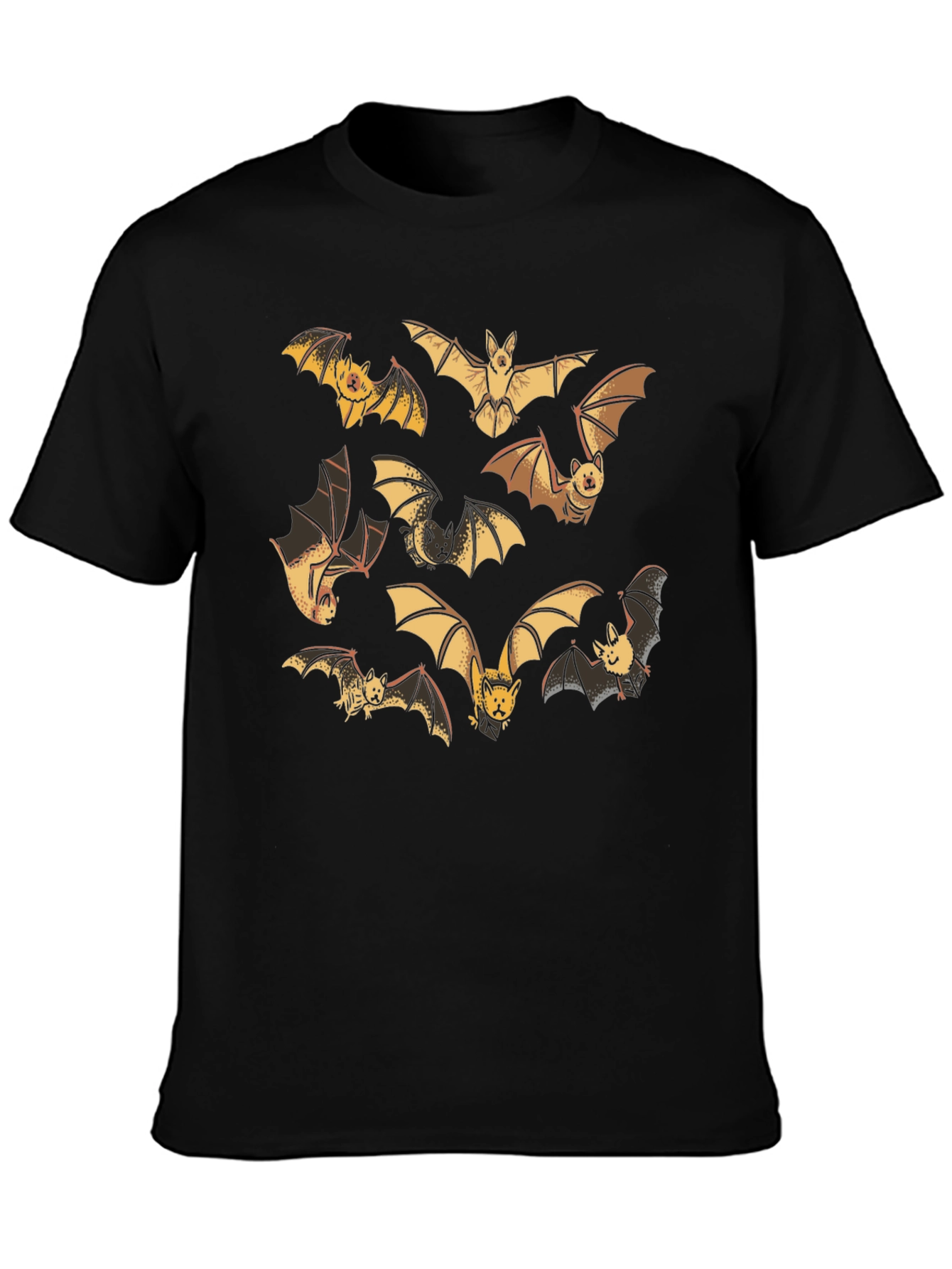 Cartoon Bats Graphic Print Crew Neck T-Shirt