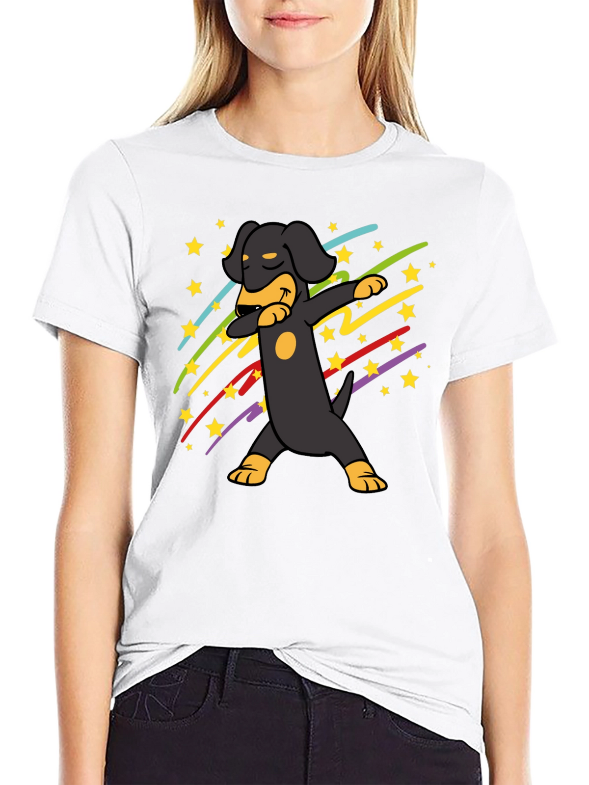 Dachshund Dab Black T-Shirt