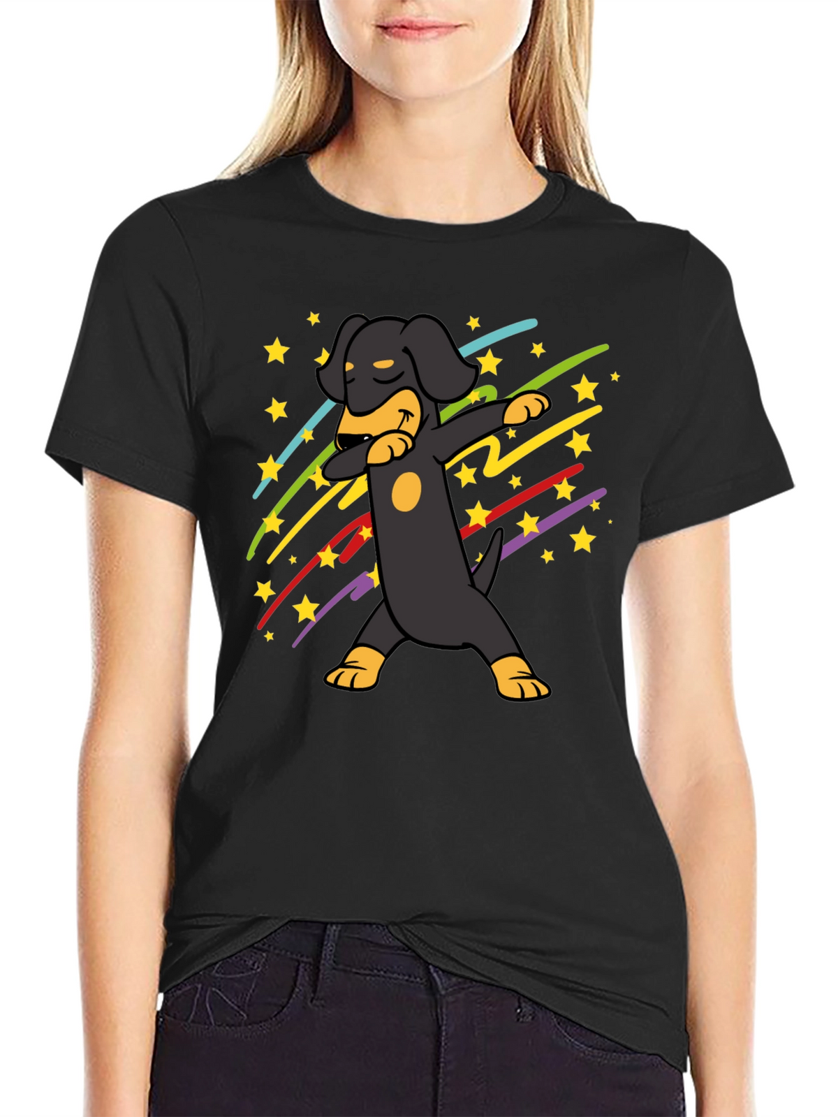 Dachshund Dab Black T-Shirt