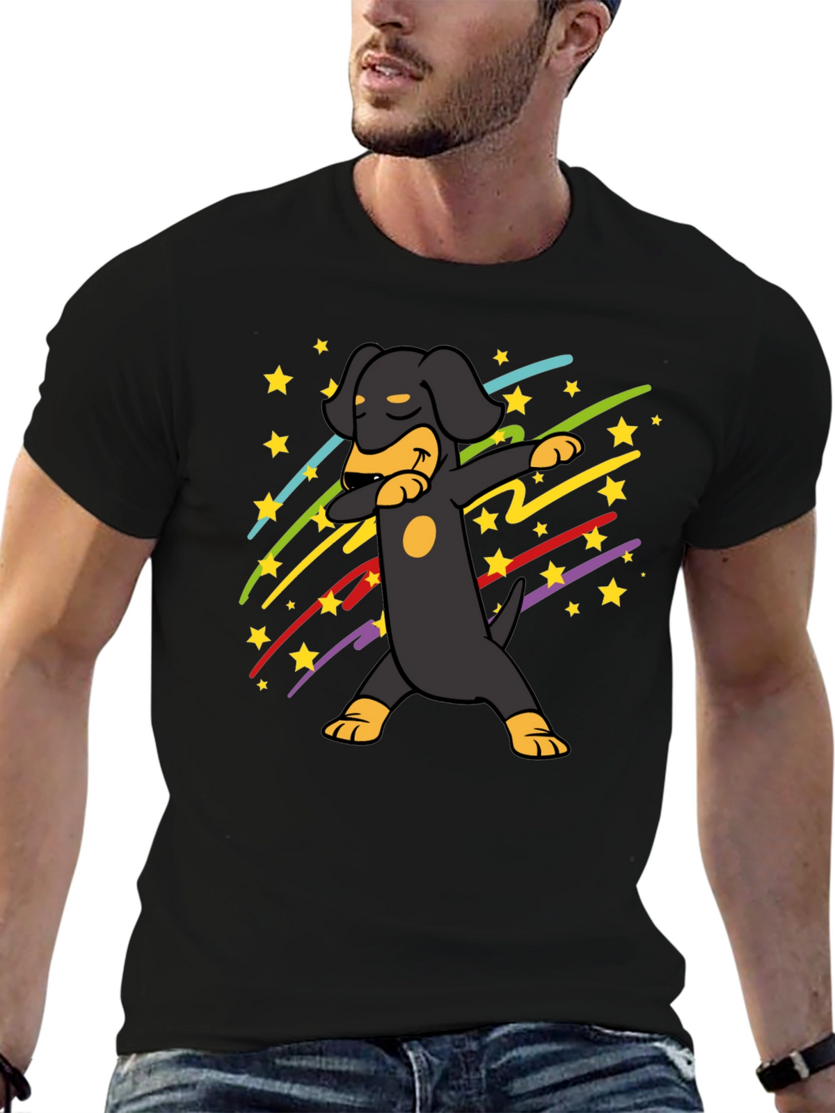 Dachshund Dab Black T-Shirt