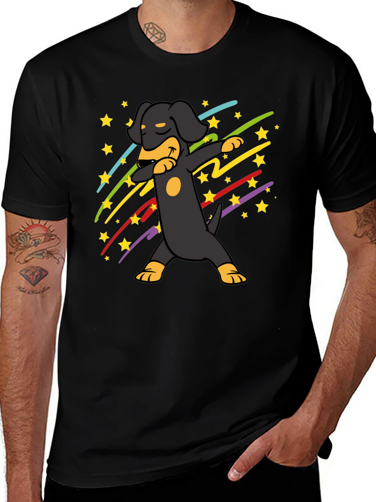 Dachshund Dab Black T-Shirt