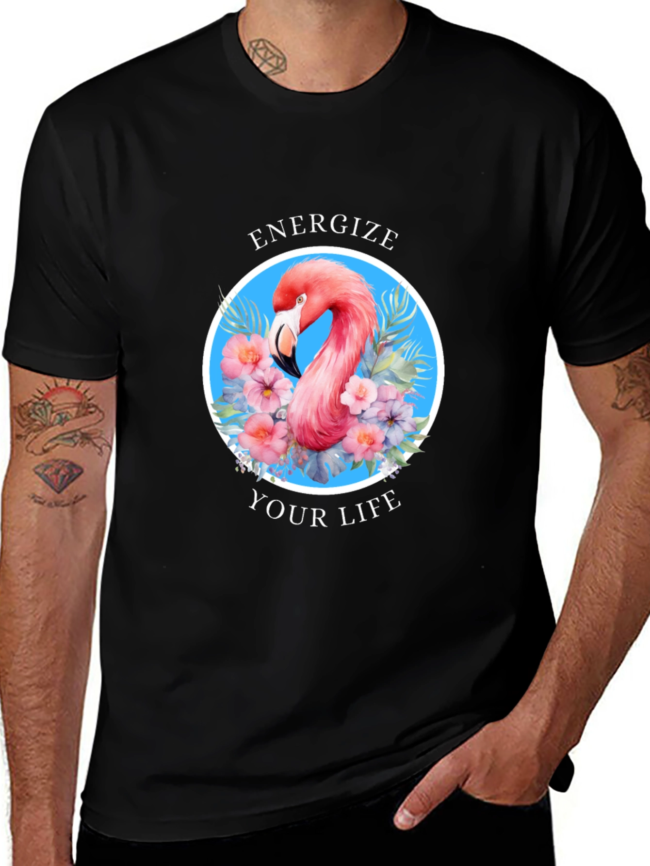 Energize Your Life Flamingo Graphic Tee