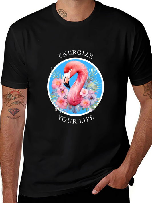 Energize Your Life Flamingo Graphic Tee