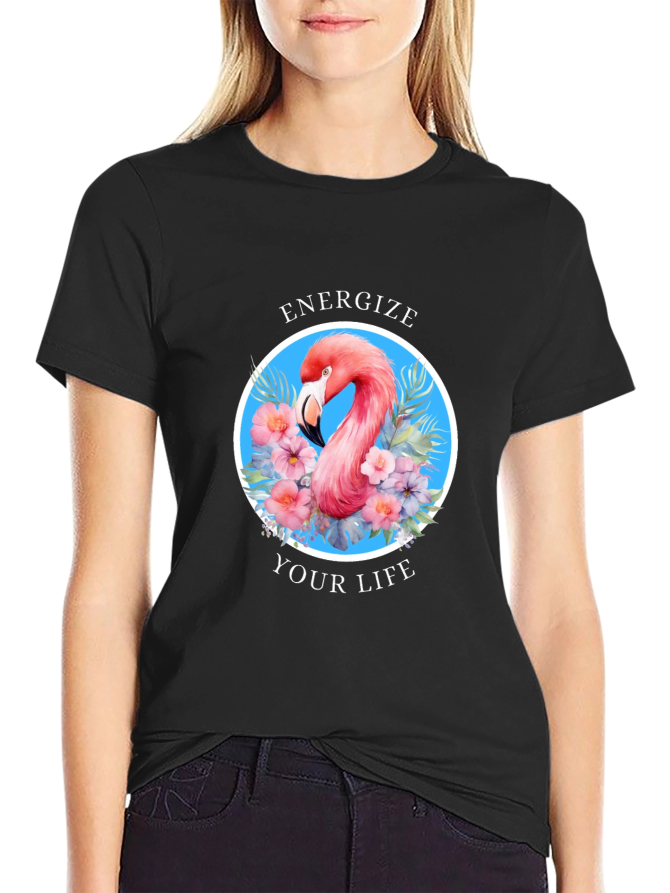 Energize Your Life Flamingo Graphic Tee