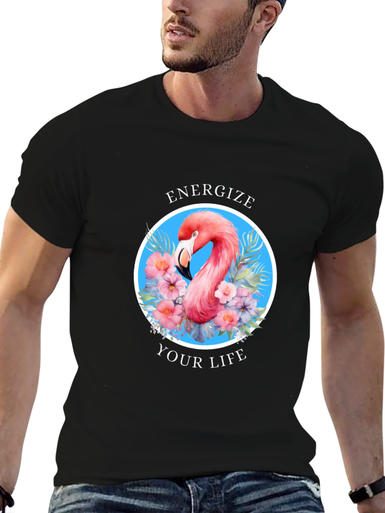 Energize Your Life Flamingo Graphic Tee