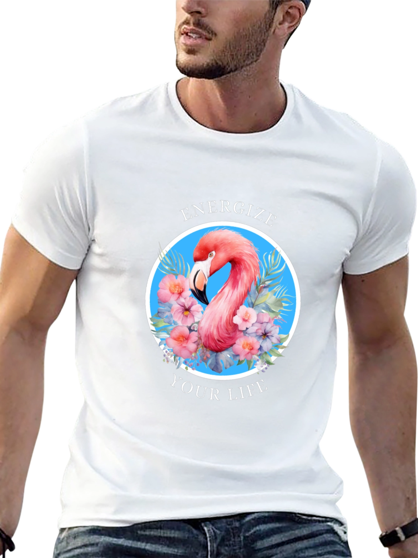 Energize Your Life Flamingo Graphic Tee