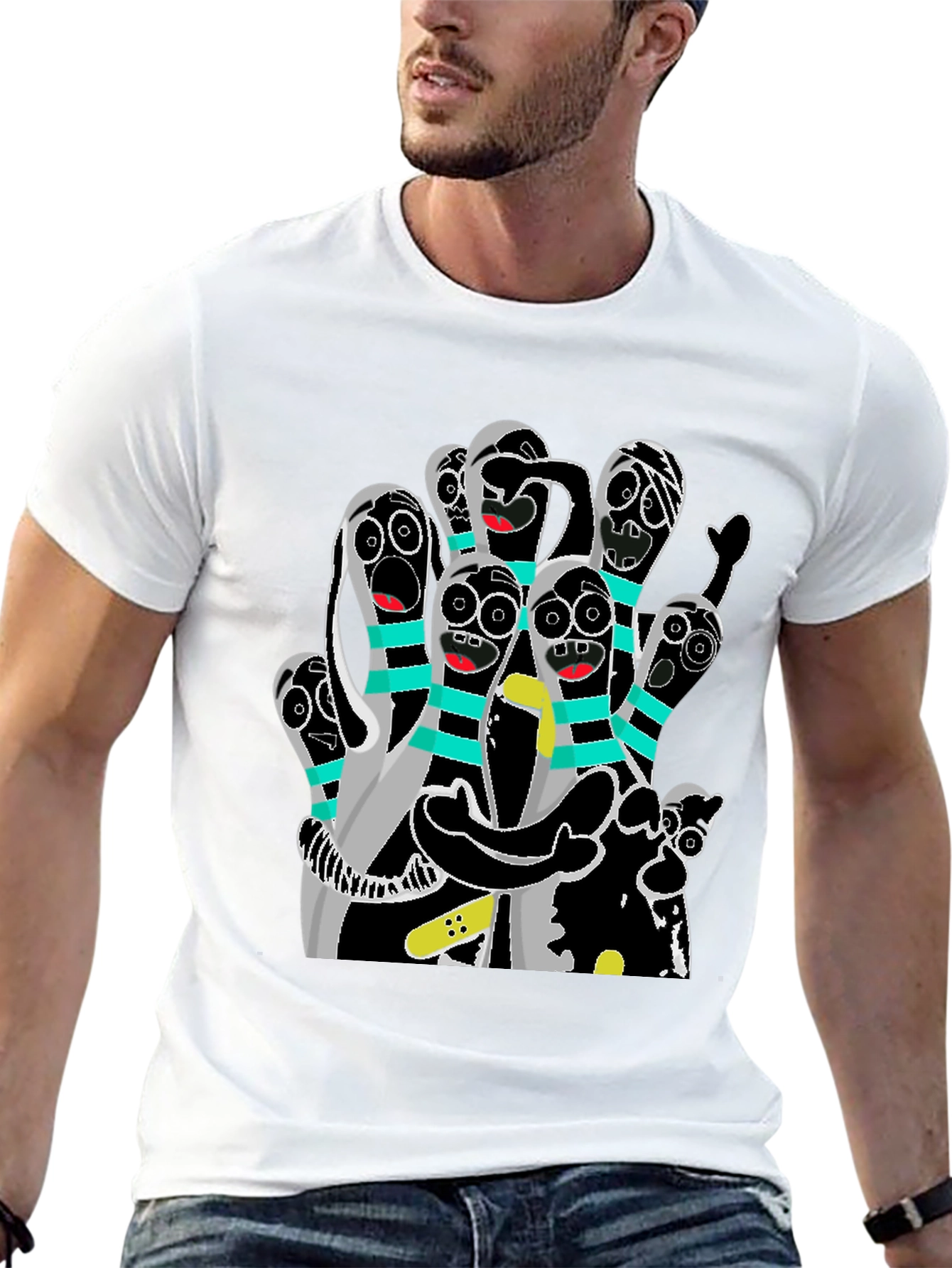 Bowling Pin Cartoon T-Shirt - Strike a Funny Pose!