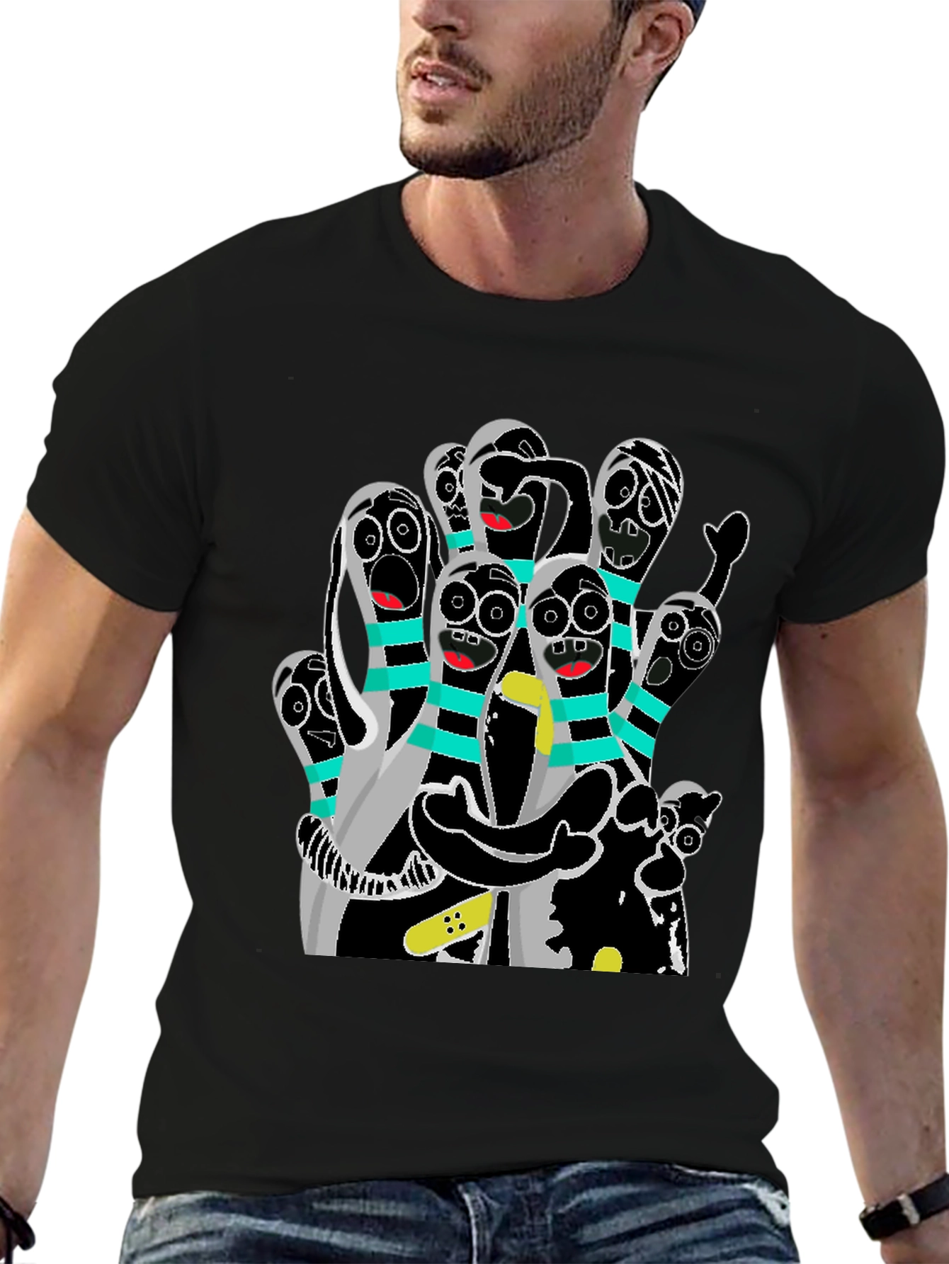 Bowling Pin Cartoon T-Shirt - Strike a Funny Pose!