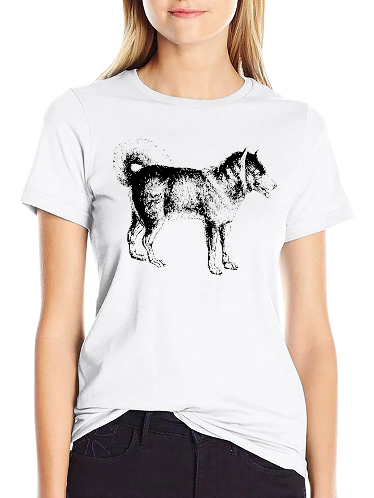 Dog Sketch Black T-Shirt