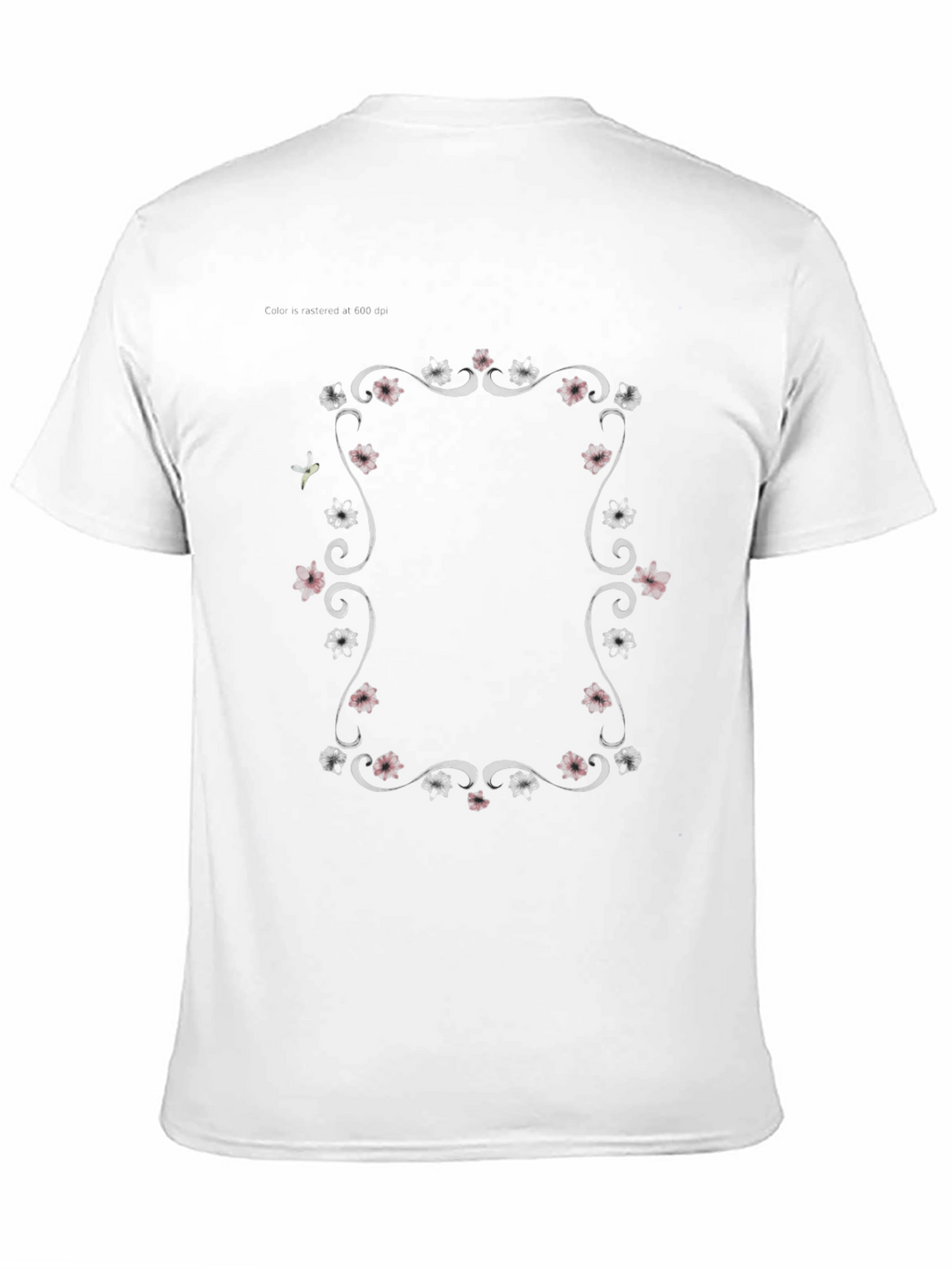 Floral Frame Graphic Tee - Black Unisex T-Shirt