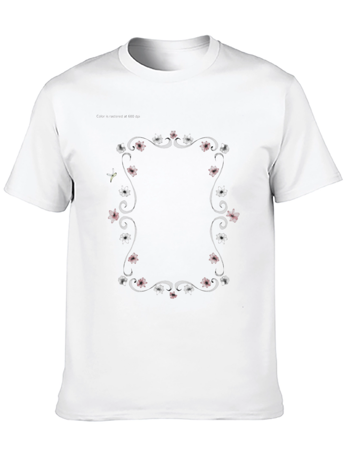 Floral Frame Graphic Tee - Black Unisex T-Shirt