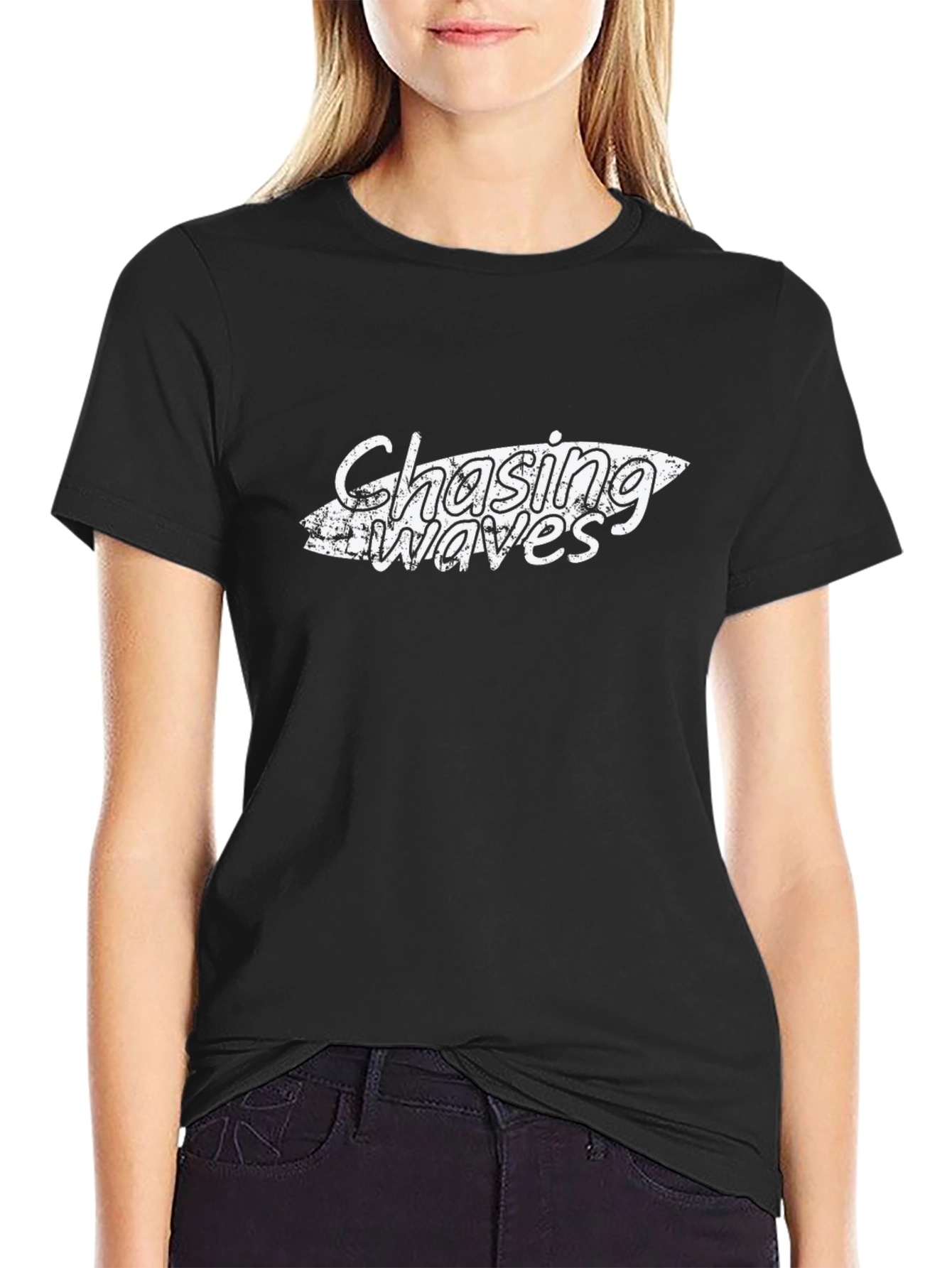Chasing Waves Graphic T-Shirt - Black