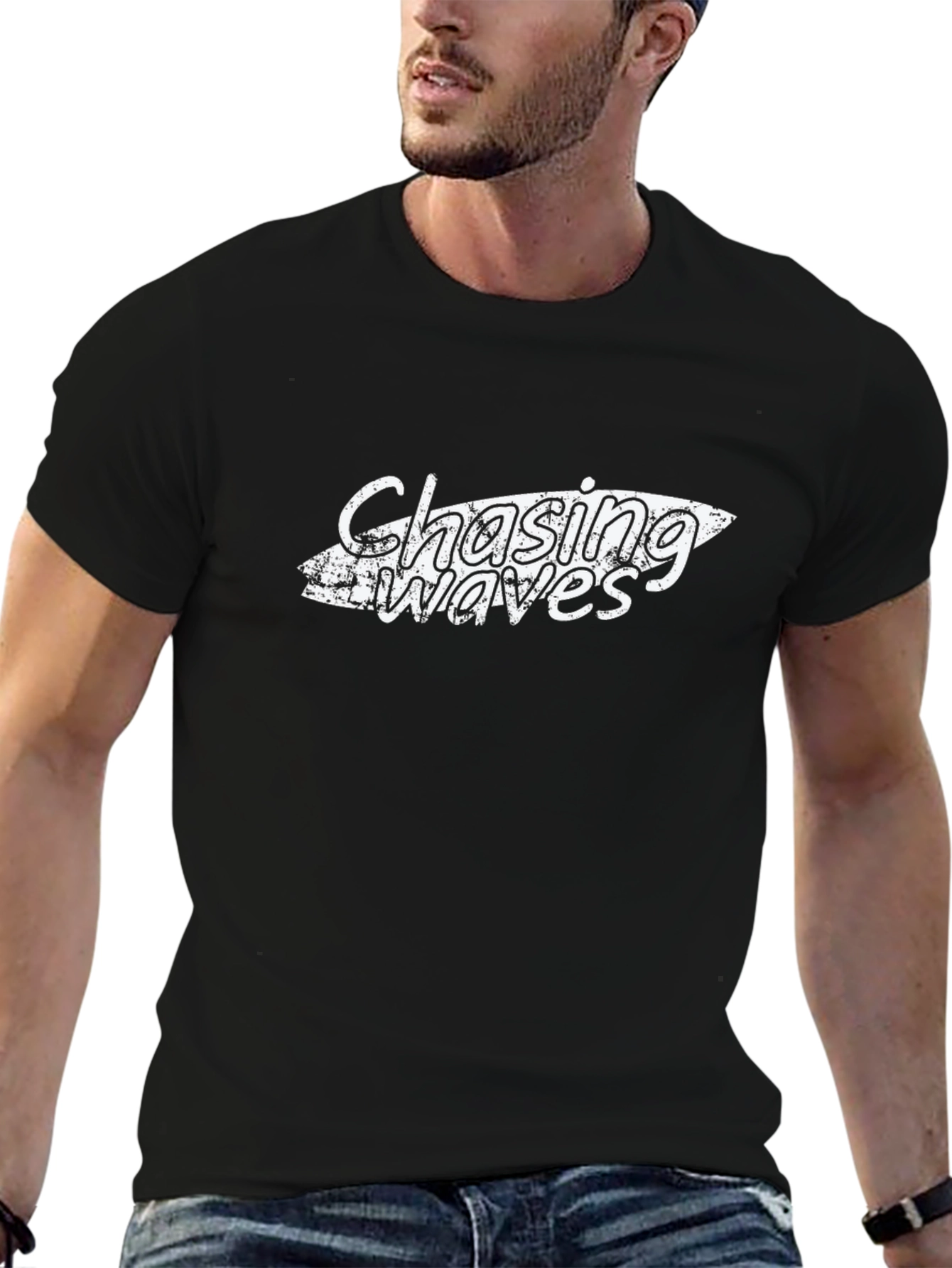 Chasing Waves Graphic T-Shirt - Black