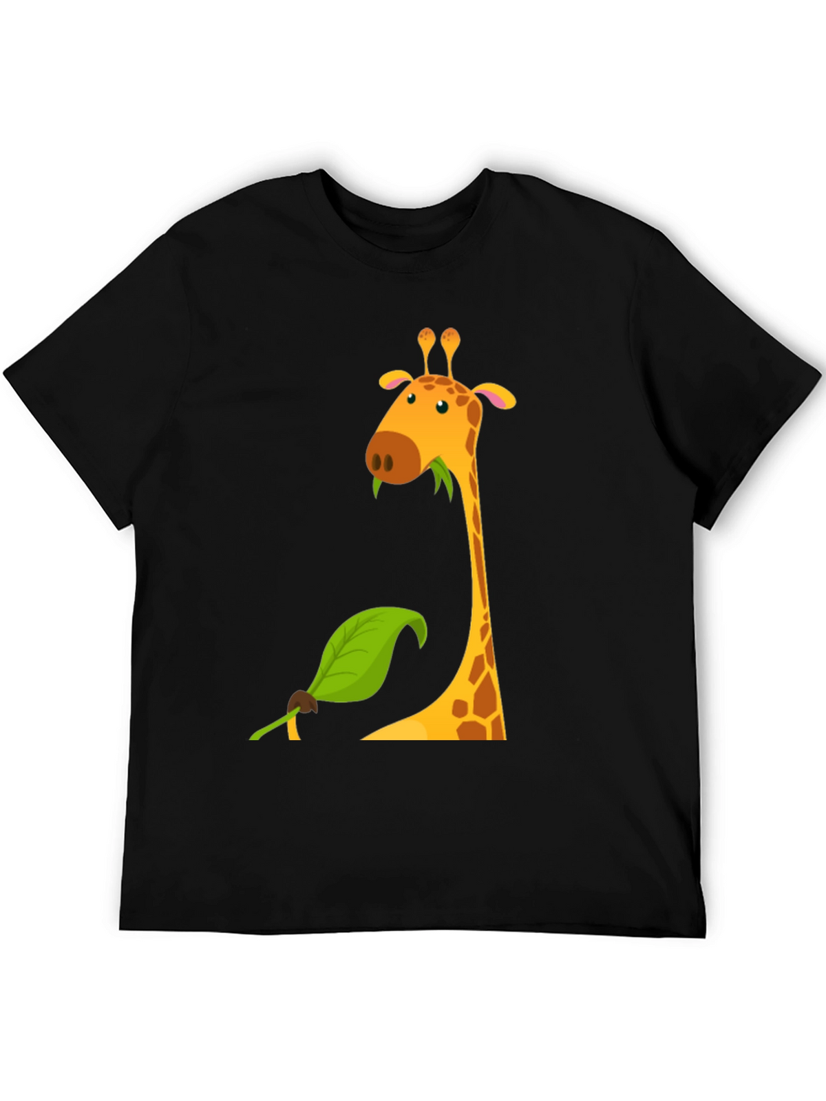 Giraffe Graphic Tee - Black Cotton Blend