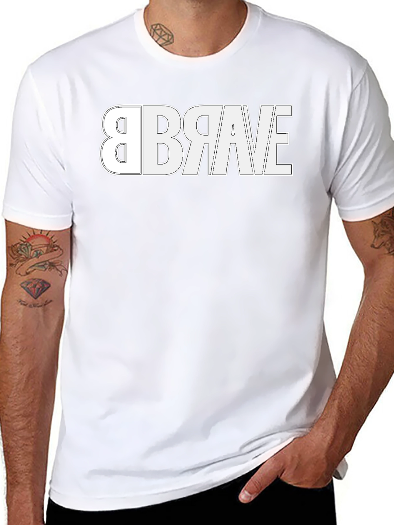 Brave Reversible Design T-Shirt - Modern Graphic Tee