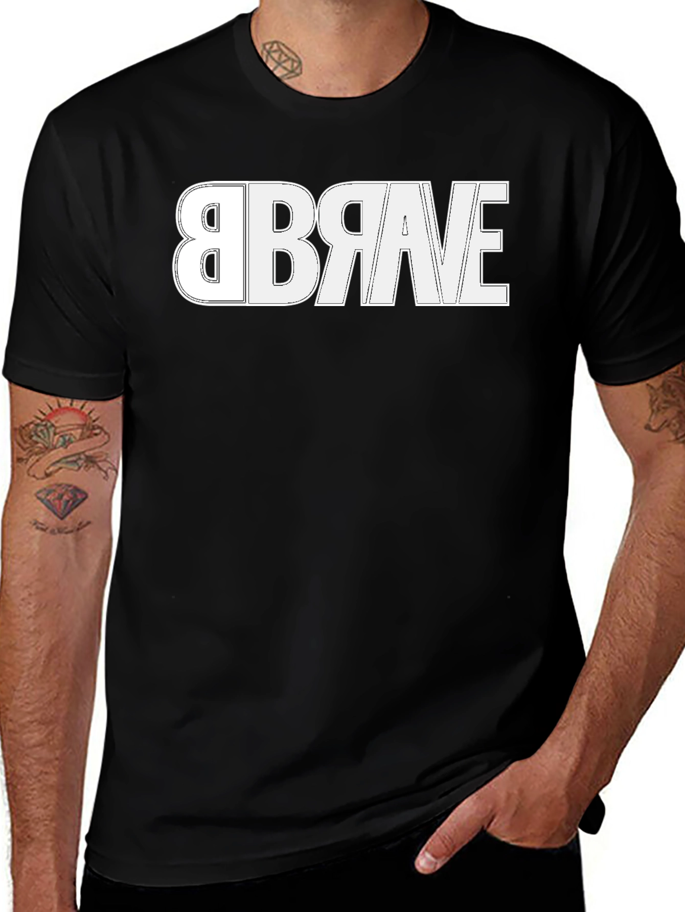 Brave Reversible Design T-Shirt - Modern Graphic Tee