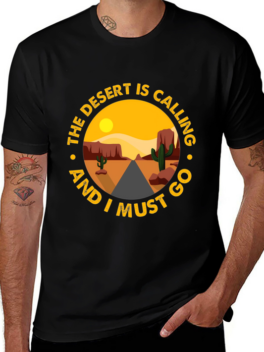 Desert Calling Graphic Tee - Black Cotton T-Shirt