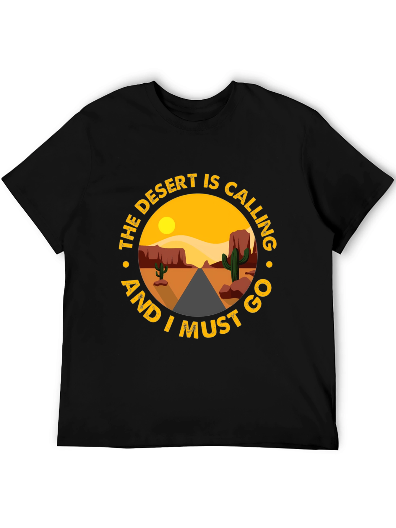 Desert Calling Graphic Tee - Black Cotton T-Shirt